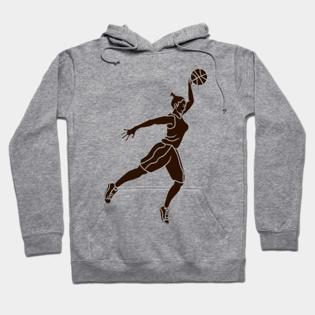 silhouette of female basketball player Hoodie by bloomroge